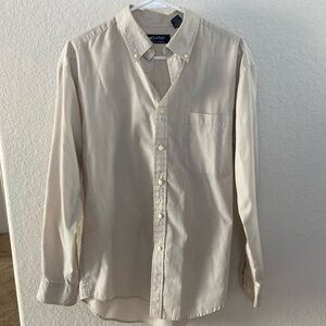 Puritan Wrinkle Resistant Khaki/Cream Button Down Dress Shirt